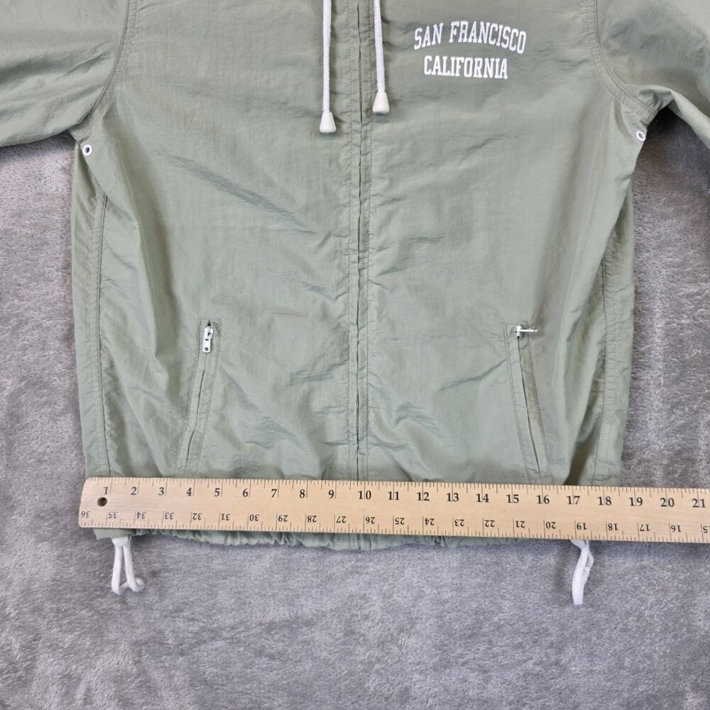 J Galt Windbreaker Jacket Womens Small Green Hooded Full Zip San Francisco CA - Picture 8 of 8